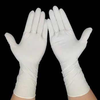 

50pcs Disposable Latex Tattoo Gloves White Non-Slip Acid And Alkali Laboratory Rubber Latex Gloves Cleaning Gloves Supplies
