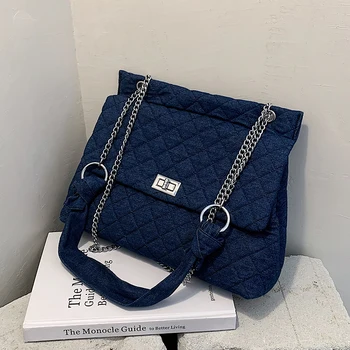 

Diamond Lattice Large-capacity Women's Bag 2020 New Korean Style Shoulder Crossbody Chain Bag Vintage Student Packet B337