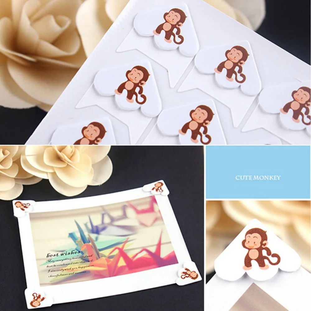 

24 pcs/lot DIY Cartoon Cute Animals Corner Cute Paper Stickers for Photo Albums Frame Scrapbooking Decoration
