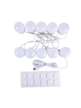 

USB Makeup Light 10LED Super Bright Mirror Lamp with Double-sided Adhesive Tape
