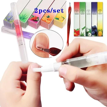 

2PS/SET Nail Nutrition Oil Pen Nail Treatment Pen 15 Smell And Dead Skin Fork Nipper Pusher Trimmer Cuticle Remover For Nail Art