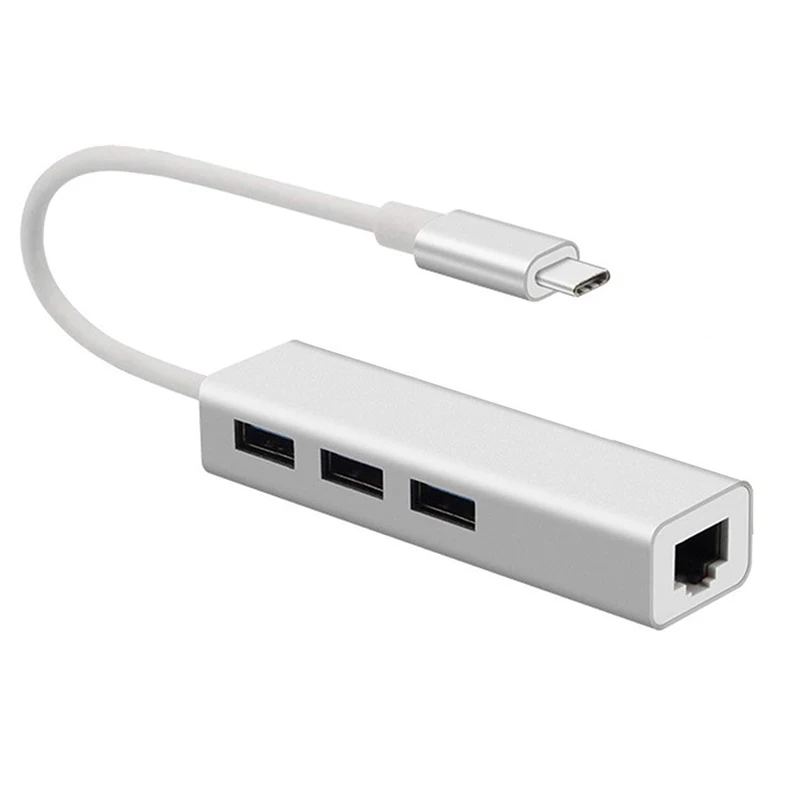 Usb type C концентратор до Rj45 1000 м гигабайт Ethernet 3 USB 3,0 до 5 Гбит/с скорость алюминиевого сплава оболочки USBC адаптер док-станции для Macbook