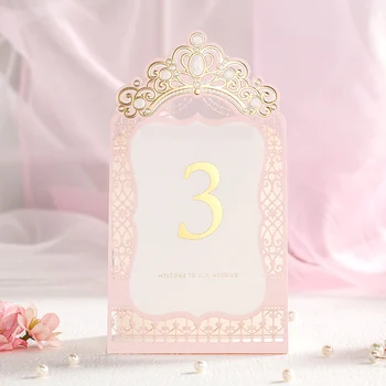 

Elegant Crown Wedding Table Card Place Card Guest Number Card