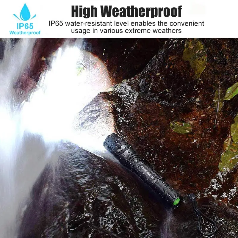 Светодиодный фонарь с зумом и USB зарядкой портативный водонепроницаемый для