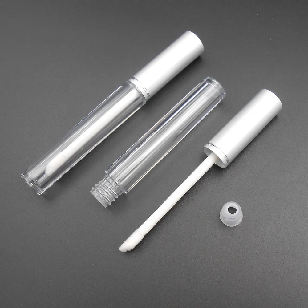 2PCS 3ML Empty Clear Lip Gloss AS Tube Balm Bottle Container Aluminum Silver Cap Plating Cover Pretty 13.7mm X 106mm *FD116 | Дом и сад
