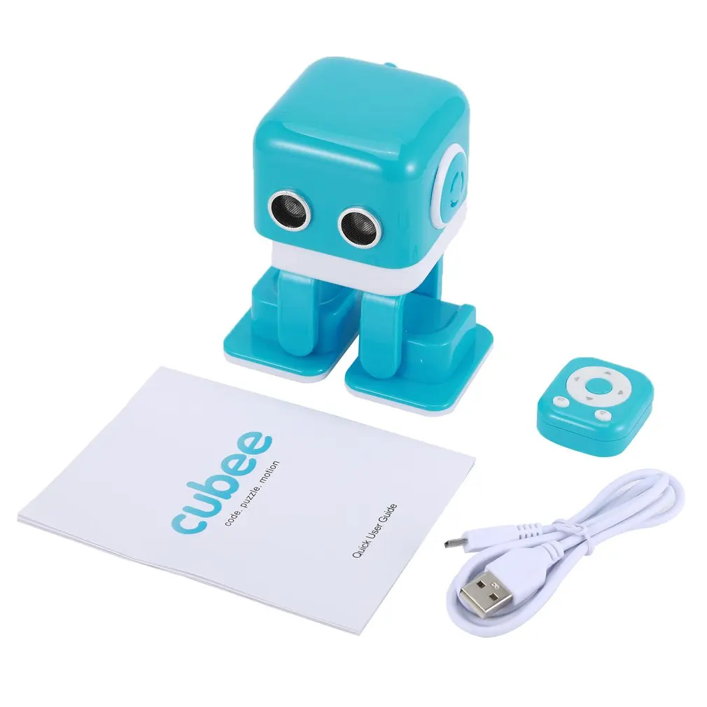 WLtoys Cubee F9 Интеллектуальный мини-робот, ходячая музыка, танцевальный свет, детская игрушка, программирование, приложение, дистанционное управление, препятствия, робот для танцев avei