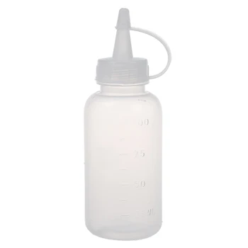 

Clear squeezable 100 ml flask, white cover dispenser (10 bottles)