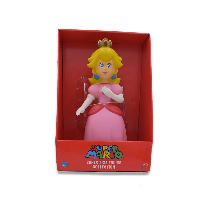 7 видов стилей горячие игрушки 22 см Super Mario Bros Фигура Йоши Персик Принцесса жаба ПВХ фигурка подарок для детей Марио Луиджи - Цвет: Princess with box