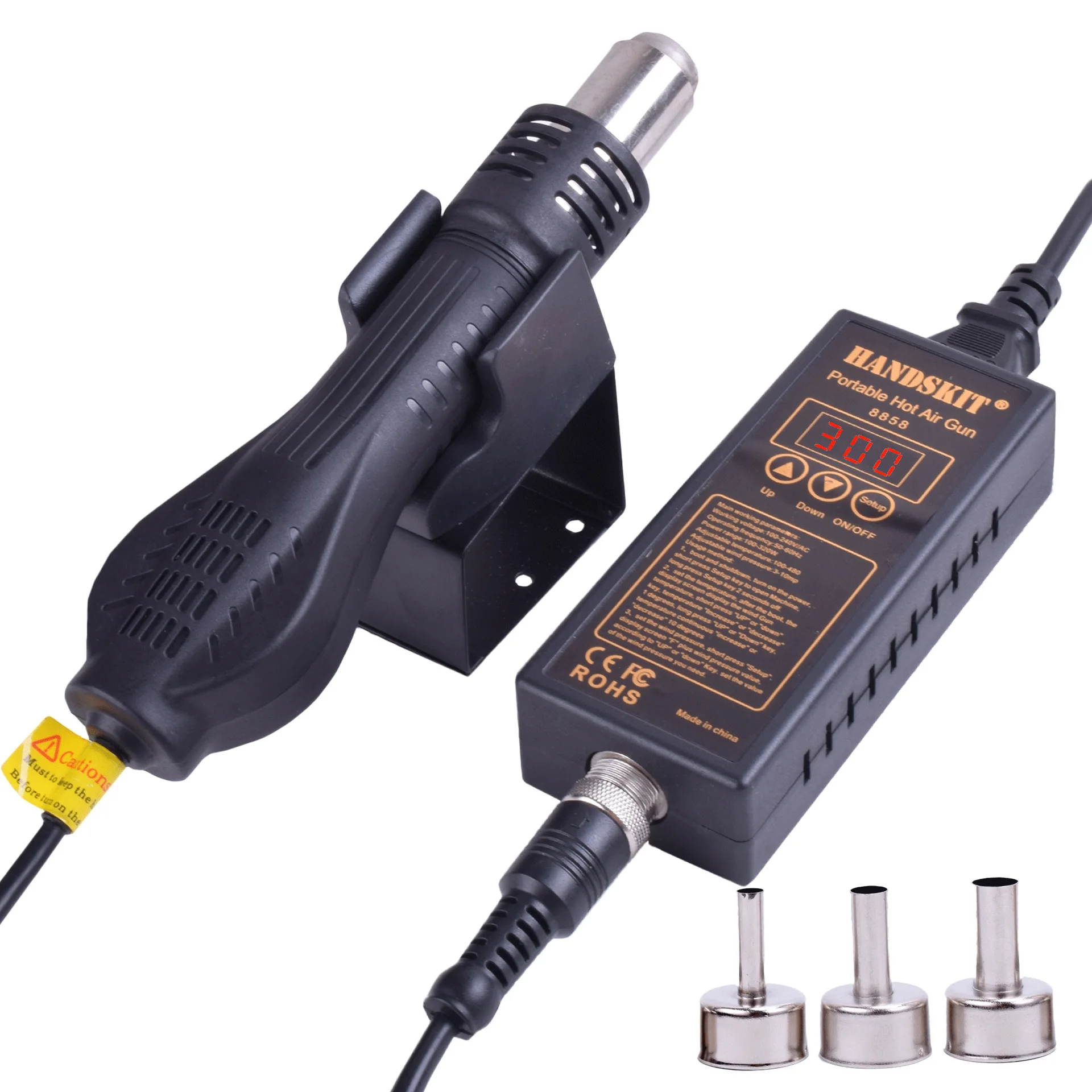 

Portable hot air gun 8858 Constant temperature adjustable digital display welding disassembly table tool welding gun blowing gun