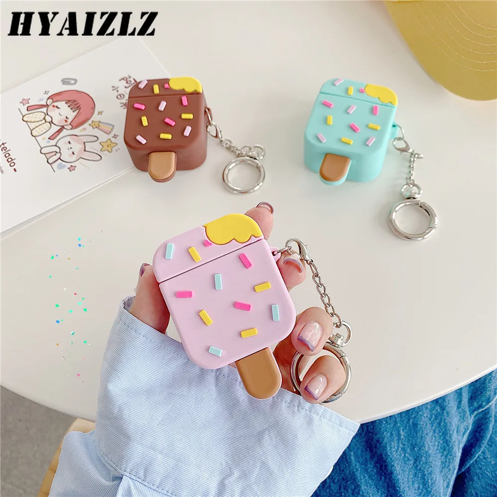 

Earphone Case for AirPods Pro 3 Silicone Full Protection Cover Cute Mini Summer Ice Cream Wireless Bluetooth Headphones Box