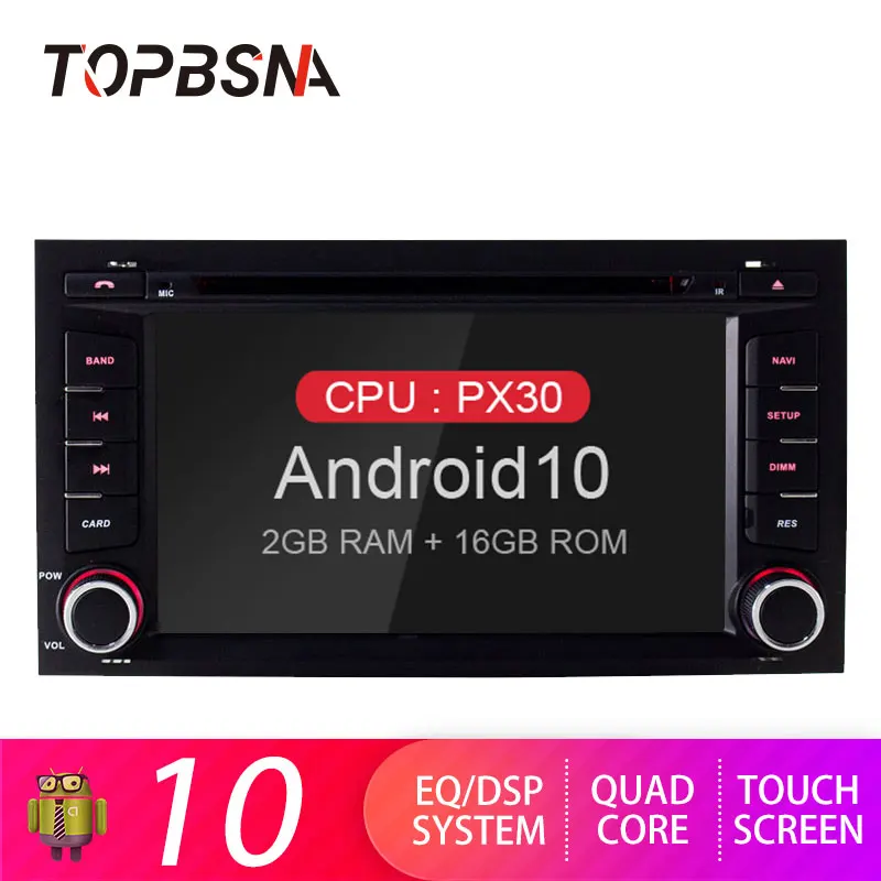 Автомобильный мультимедийный DVD плеер TOPBSNA IPS Android 10 для SEAT LEON 2014 2015 2016 2017 GPS