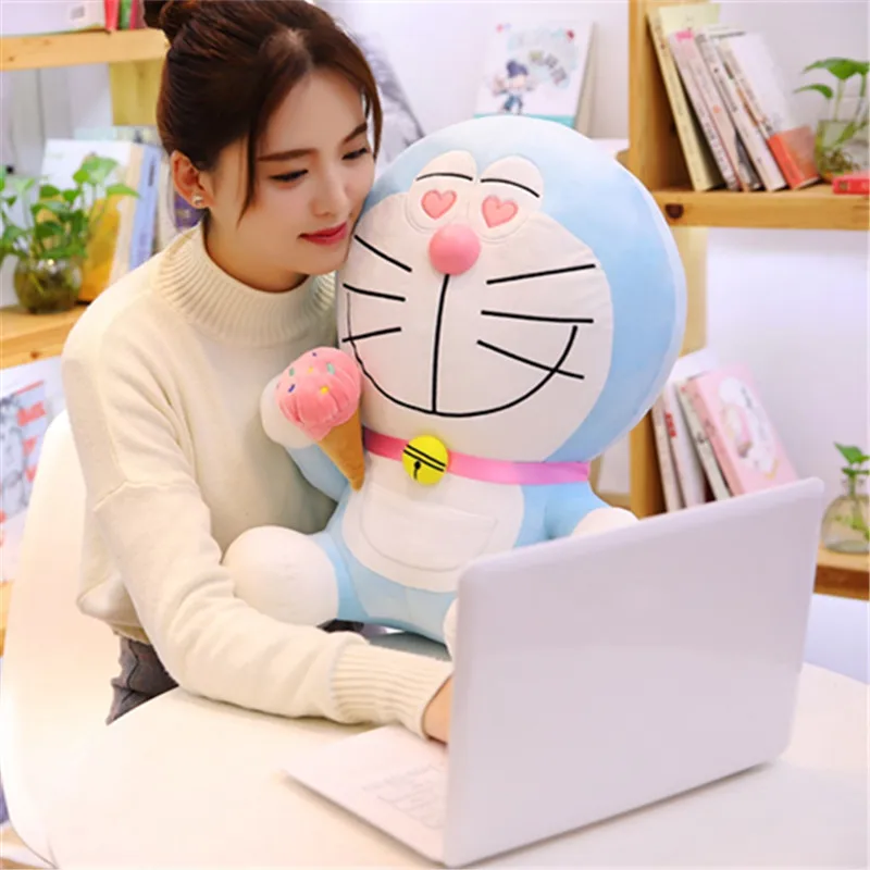 Hot Sale Cartoon Anime Doraemon Doraemon Plush Toy Stuffed Animal Doll Ice Cream Doraemon Pillow Decoration Doll Cushion Gift