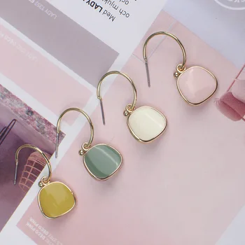 

2019 Korean Sweet Abstract Texture Fashion Drop Flower Dangle Earring Wedding Geometric Jewelry Wholesale Gift For Lover Friend