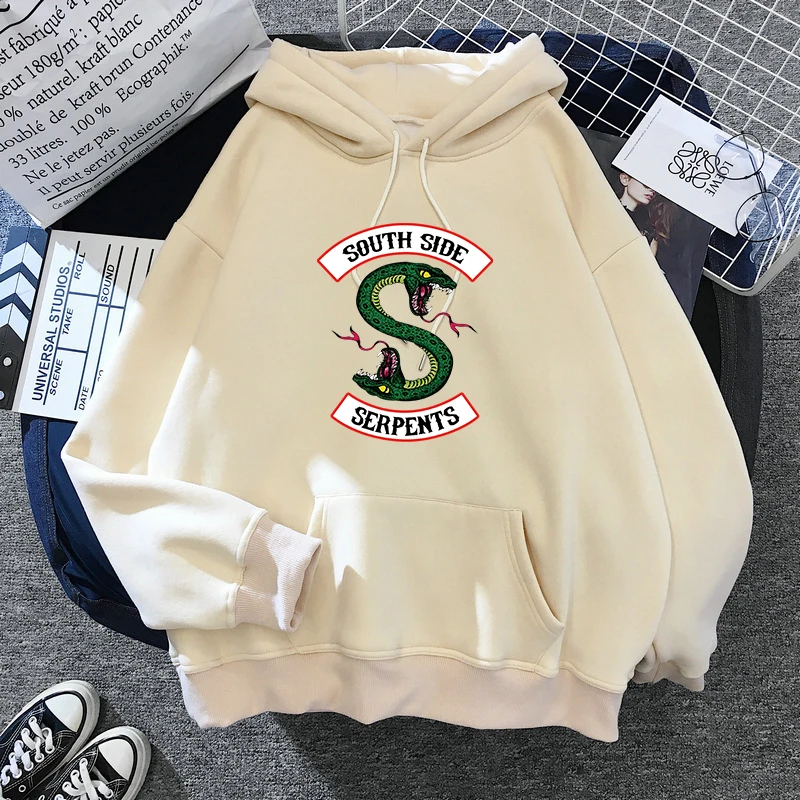 Sudaderas con capucha de serpiente para mujer, Riverdale Southside de moda, Harajuku, Ullzang, sudadera divertida de dibujos animados, ropa de calle con capucha para mujer