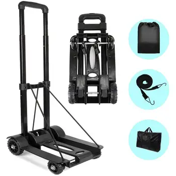 

Folding Hand Truck Portable Heavy Duty Luggage Cart Shopping Trolley Cart For Luggage Travel Moving