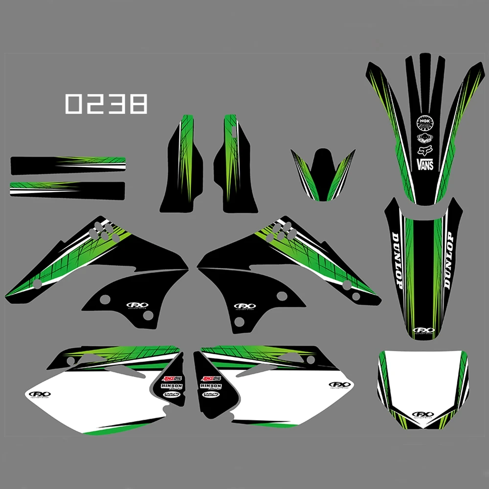 

For KAWASAKI KXF450 2006 2007 2008 Graphics Decals Stickers Custom Number Name 3M Full Motorycle Accessories