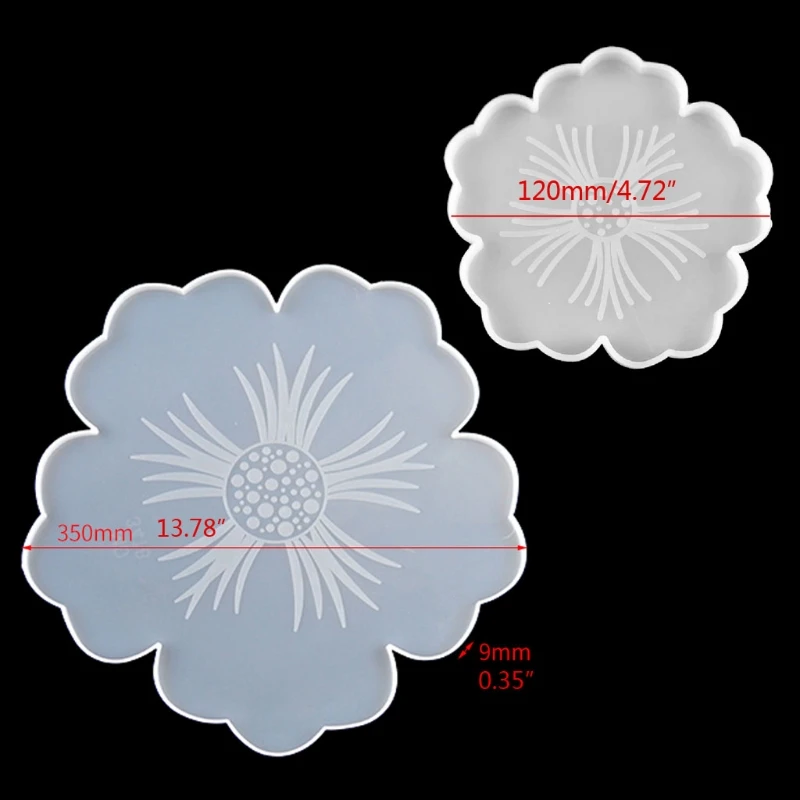 4 Stampi In Silicone Per Sottobicchieri | Resina, Forme Irregolari, 5.1x4.1 Pollici, Fai Da Te, Per Epossidica E Gesso