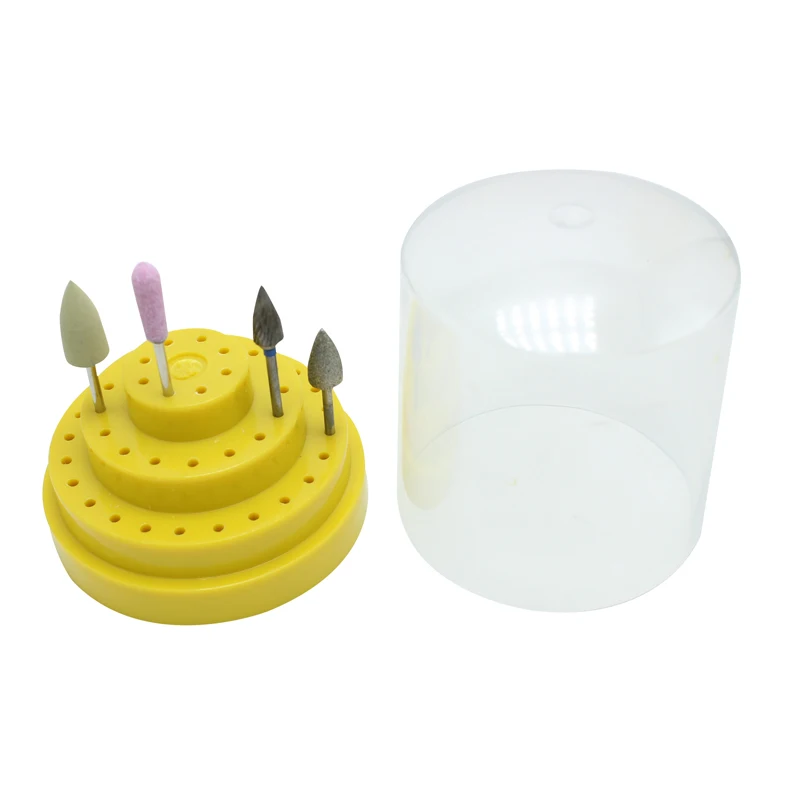 

48 Holes Slots Round Plastic Bur Holder Burs Block Case Box Diamond Bur Grinding Head Holder Dentist Tools Lab Instrument