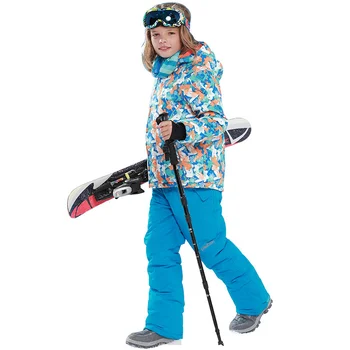

Children winter Ski Suit Boys snowboard jackets waterproof windproof snow jacket outdoor warm breathable coat -20-30 degree