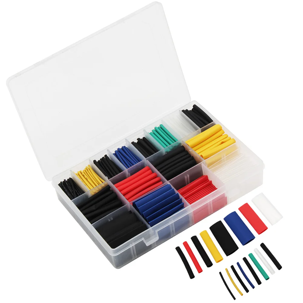 580pcs PE Assorted Sleeving Wrap Wire DIY Insulation Flame Retardant Heat Shrink Tube Home Accessories Protective Connect