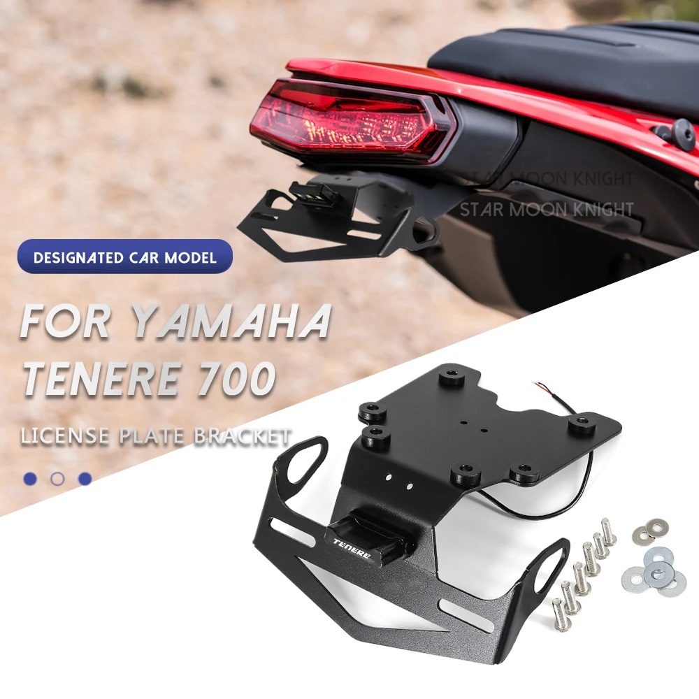 Motorcycle Rear License Plate Holder Bracket with Light Tail Tidy Fender Eliminator for Yamaha Tenere 700 XT700Z Tenere700-motorcycle license plate holder