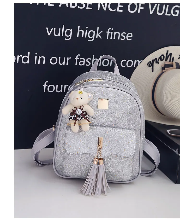 High Quality Women Pu Leather Backpacks Fashion 3 Pieces Set School Bags for Teenager Girls Casual Female Travel Laptop Backpack