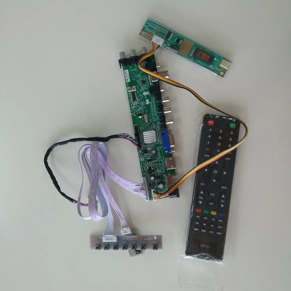 Комплект для LP154WX4(TL)(E1)/LP154WX4-TLA2 USB HDMI 1280X800 ТВ плата контроллера 30pin VGA AV цифровой DVB-C lcd 15," 3363 DVB-T