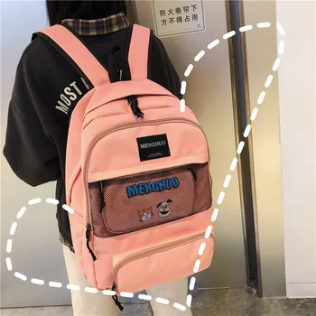 

JIULIN Female Backpack Women School-Bag On-Shoulder Black Multifunction