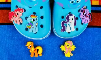 

Mixed 10 pcs Cartoon horse PVC DIY buckle Shoes accessories Making