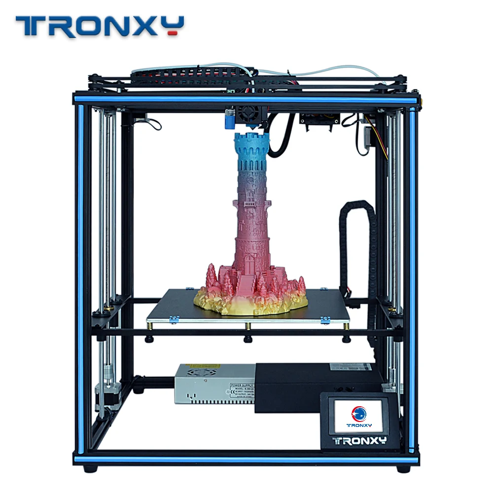 Beste Tronxy 2019 Nieuwe Verbeterde X5SA 24V 3D Printer CoreXY DIY Kits Metal Bouwen Plaat 330*330mm Warmte tafel 3d machine Filament Sensor
