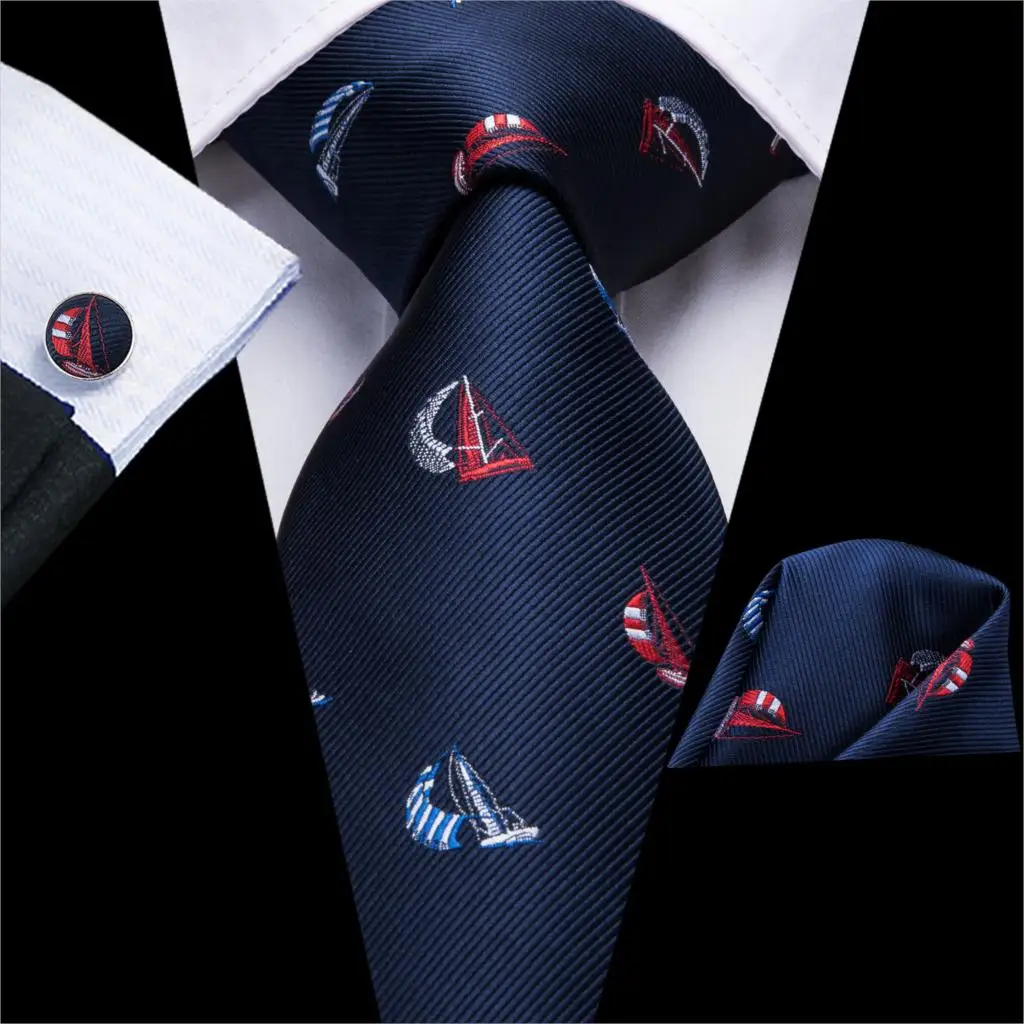 Hi-Tie Шелковый мужской галстук, набор, новинка, дизайнерский галстук в виде животного, рыбы, акулы,, модные вечерние, свадебные галстуки, набор, зеленые, голубые галстуки - Цвет: C-3255