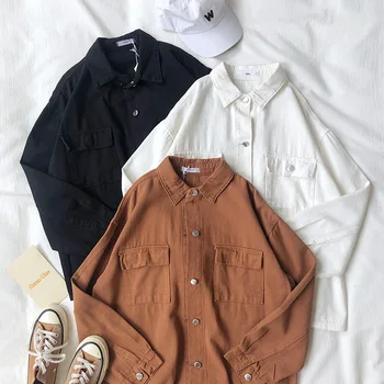 

Mooirue 2020 Spring Women Casual Cotton Denim Coats Solid Korean Style Streetwear Long Sleeve Vintage Women Jackets Tops