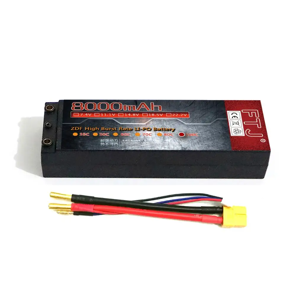 

RC Car Lipo Battery 2S 2P 7.4V 8000mah 100C Max 200C Hard Case For racer racing Airplane Traxxas Car RC Truck