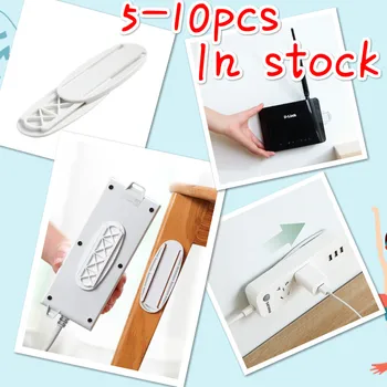 

5-10PCS Home-free Wall-mounted Plug-in Board Router Plug-in Line Board Holder Adhesive Holder Power Strip Holder Fast Shipping!!