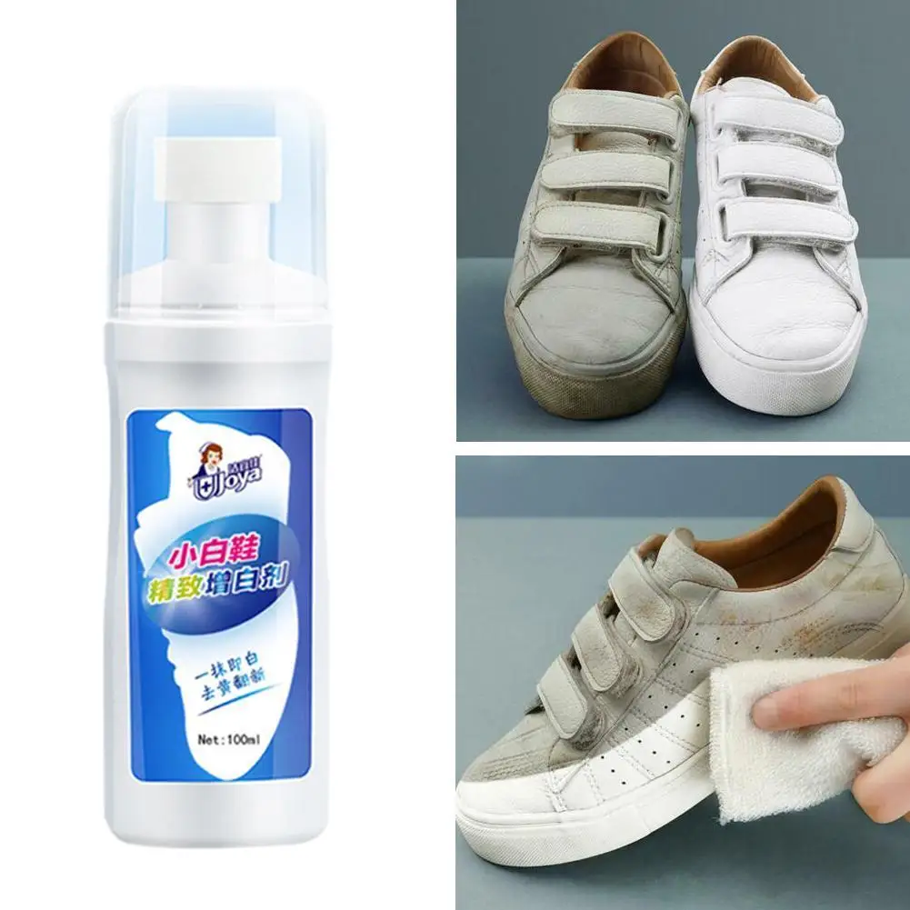 Mousse de nettoyage pour chaussures blanches, 1 pièce, pas besoin de laver, éclaircit, blanchit