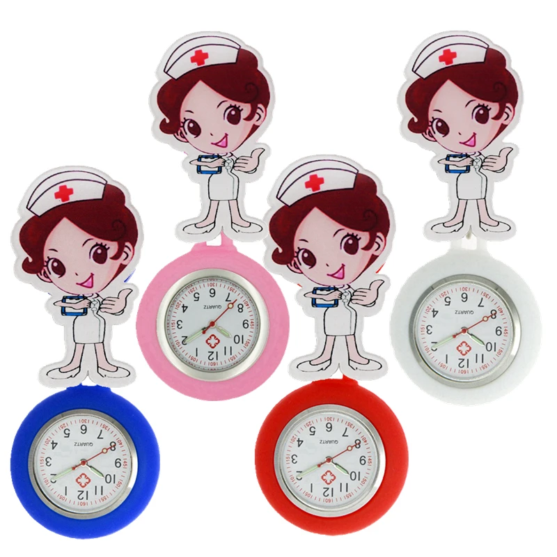 Reloj de bolsillo de silicona para mujer, accesorio ajustable para enfermera, doctor, hospital, insignia colgante, regalo médico