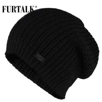 FURTALK шерстяная Круглая Шапочка шляпа для женщин осень зима вязаные шерстяные шапки Женская громоздкая шапочка Женская модная зимняя шапка ...
