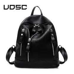 UOSC рюкзак из искусственной кожи женский черный водонепроницаемый рюкзак женские школьные сумки Mochila Escolar подростка Девушки Sac Dos Back Pack