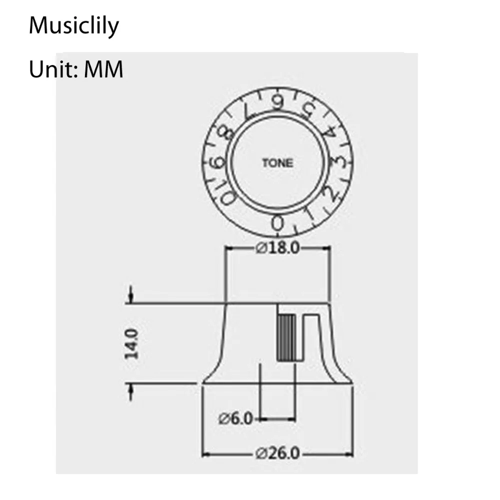 Musiclily пластиковые метрические 2 громкости и 2 тона ручки управления для Les Paul Стиль электрогитары, золото