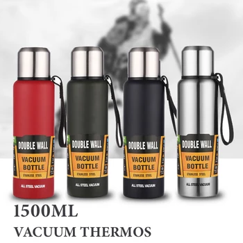 

Vacuum Thermos 500/750/1000/1500ml Portable Large Capacity Insulated Cup 24H keep Warm Military Style Vacuum Flask