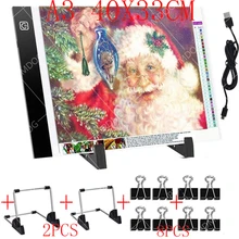 A3/4 Tablet dimmerabile a tre livelli dimmerabile a Led, protezione degli occhi più facile per strumenti di pittura diamantata accessori con supporto e clip