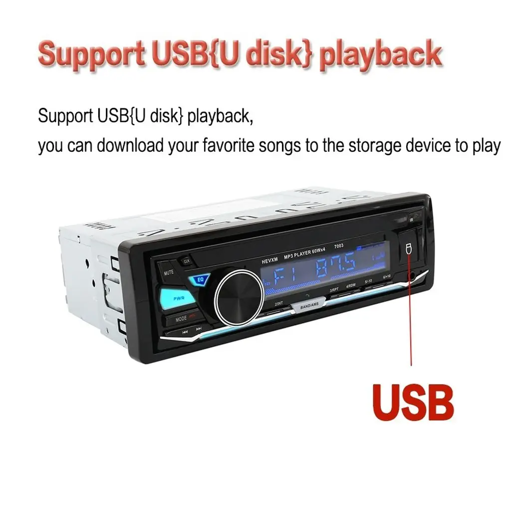 12 В автомобильный аудио MP3 Bluetooth плеер Музыкальный плеер хост fm-радио съемная рамка Автомобильные аксессуары