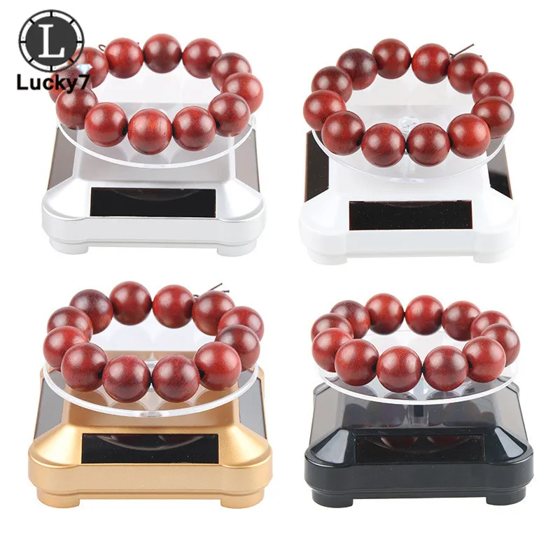 

Solar Showcase 360 Turntable Rotating Jewelry Watch Ring Phone Stand Display Jewelry Organizer Hard Display Stand