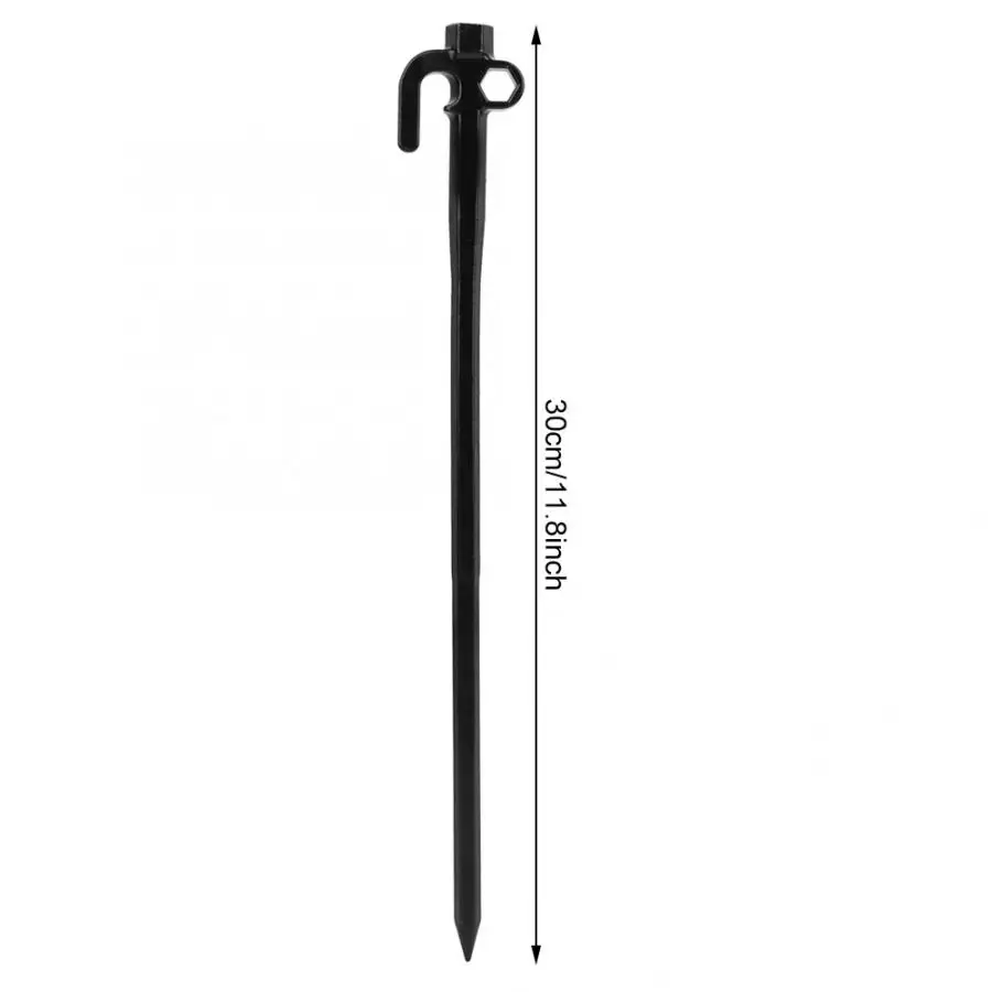Black 30cm 8 шт. 20/30 см колышки для палатки Нержавеющая сталь шестигранные палатки грунтовые гвозди Открытый Кемпинг тент укрытие от солнца палатка ветряного троса ставки - Цвет: Black 30cm