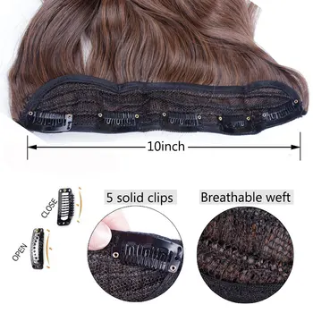 S-noilite Long wavy Clip in One Piece Hair Extension half head real natural hair Synthetic clip in Hairpiece for women 3
