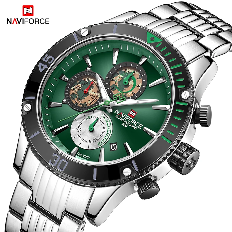 Часы наручные NAVIFORCE Мужские кварцевые роскошные Брендовые спортивные