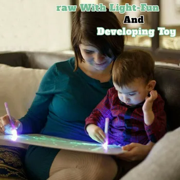 

Draw with Light Fun Writing Pad Developing Educational Toy Drawing Painting Board for Kids KQS8