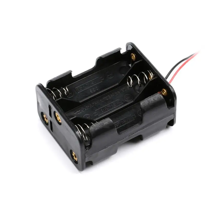 Double Side Spring 6 x 1.5 V AA Battery Holder Case Box Black