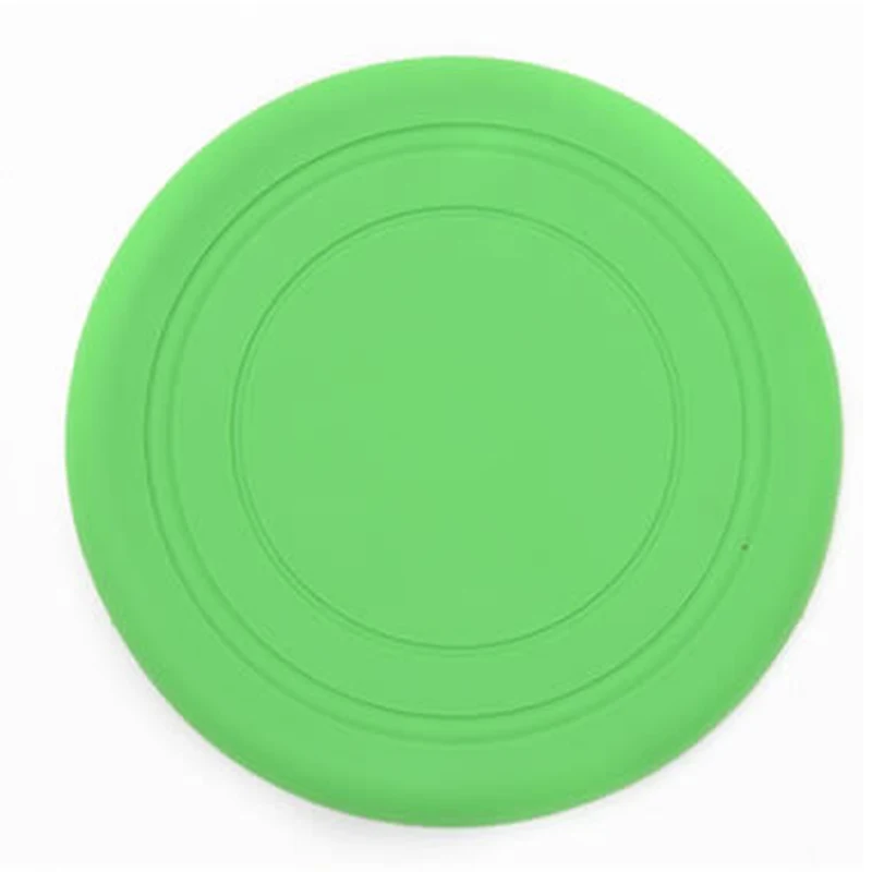 Мягкий резиновый летающий диск, игрушки для собак, силиконовая тарелка для французского бульдога, 18 см, прочная тренировочная игрушка для домашних животных, товары для укуса на открытом воздухе - Цвет: green