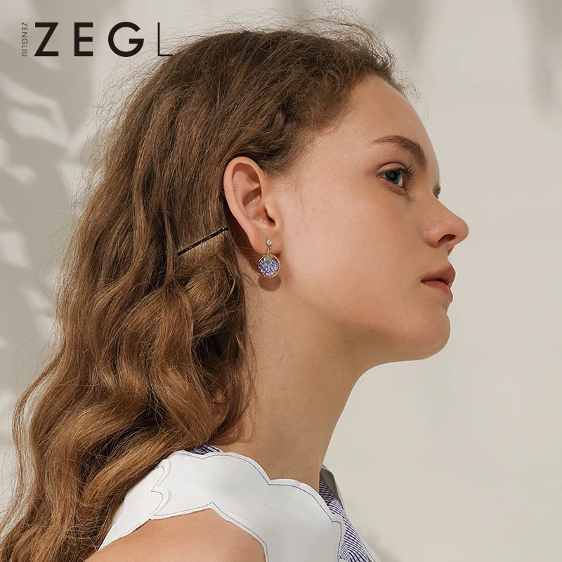 ZEGL dream звездное небо серьги для женщин сетка красная звезда клипсы ушей Сережки